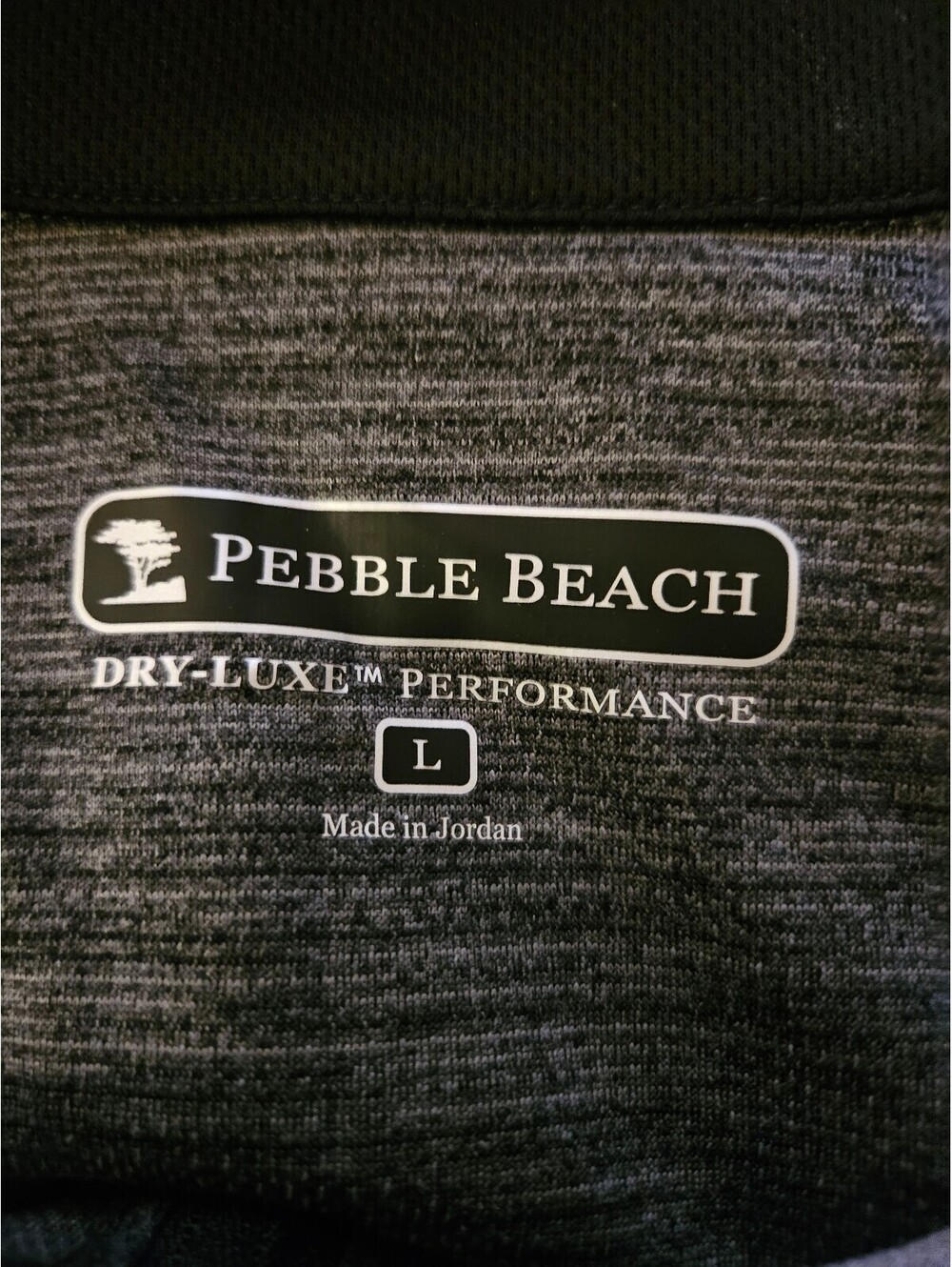 Pebble Beach Dry-Luxe Performance Large Black Grey 1/4 Zip Golf Pullover - Picture 3 of 4